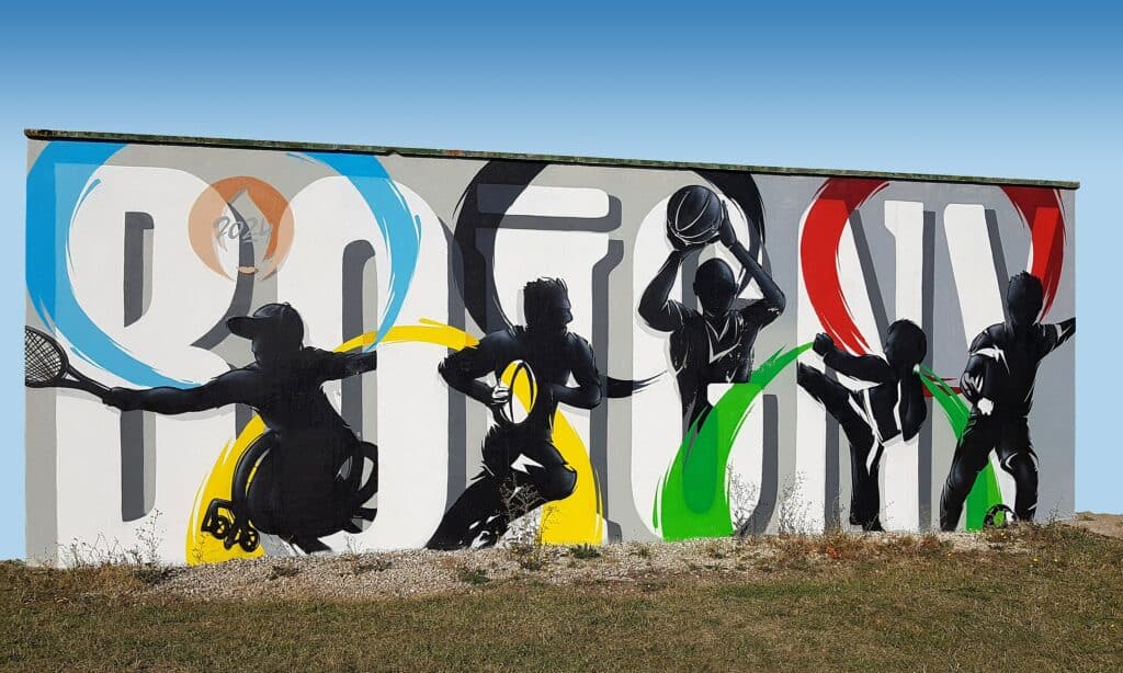 Fresque street art JO Paris, Bobigny
