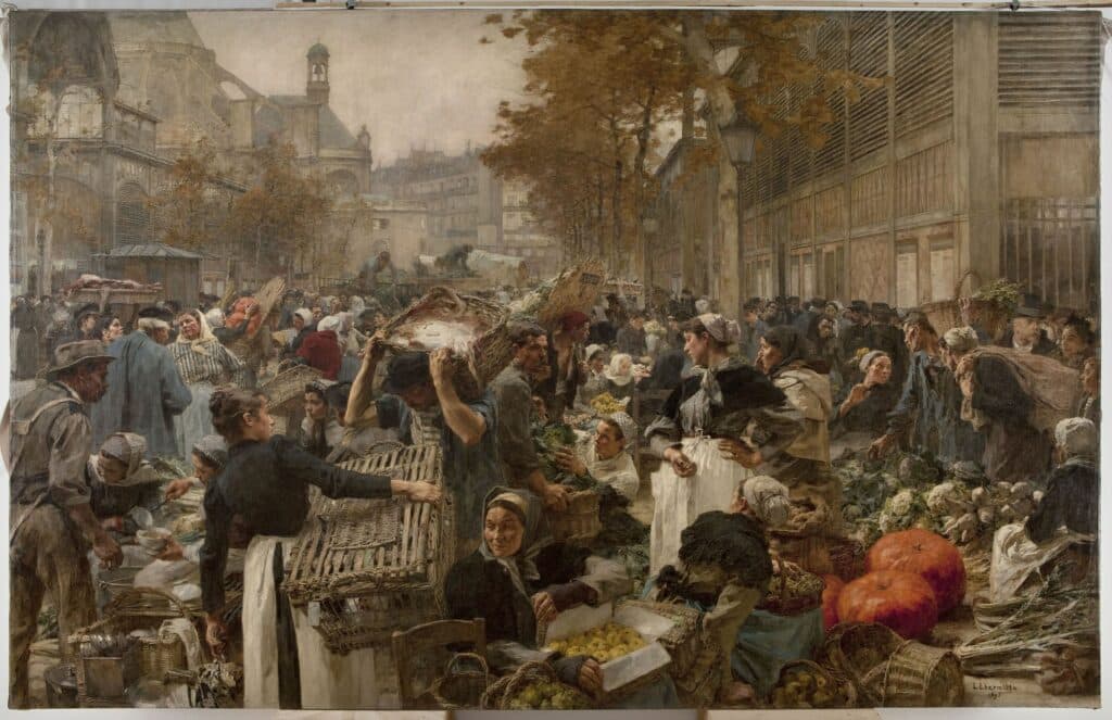 Tableau "Les Halles" par Léon Augustin Lhermitte